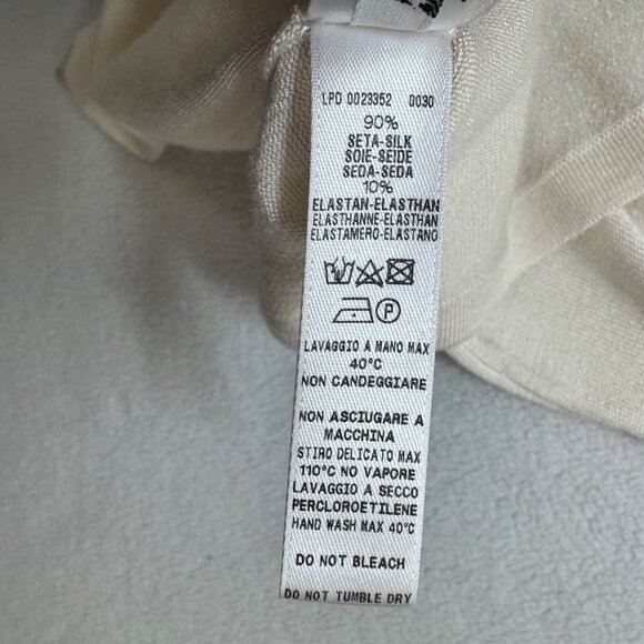 La Perla Womens Silk Lightweight Knit Sweater Top Size 10 US Ivory READ - Picture 10 of 15